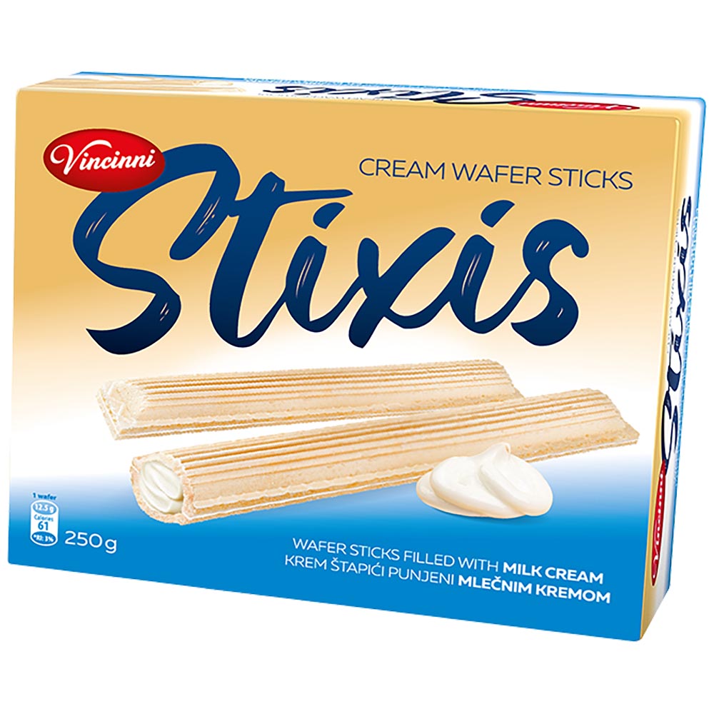 VINCINNI Stixis - Milk cream wafer stick - 250g / 8.8oz