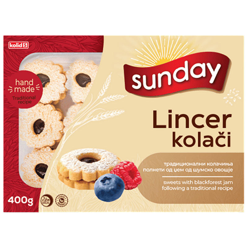 SUNDAY Lincer Cookies /w Black Forest Fruit Jam 400g/14.1oz