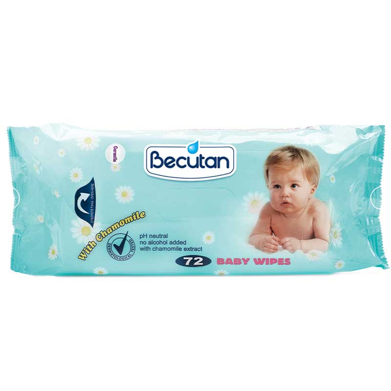 ALKALOID Becutan Baby Wipes with Chamomile 72-pack
