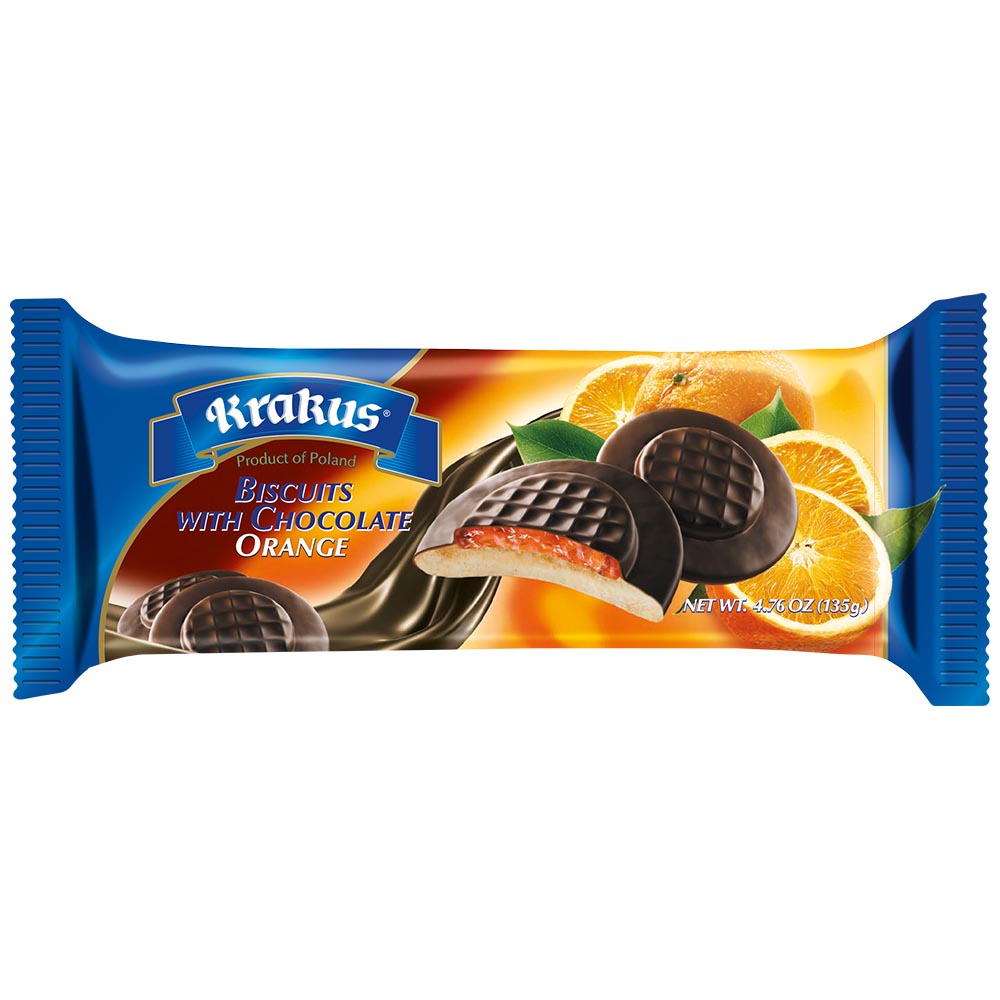 KRAKUS Orange Biscuits w/ Chocolate 135g/4.76oz