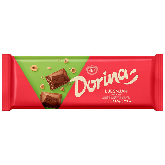 KRAS Dorina - Hazelnut Pieces Chocolate Bar 220g