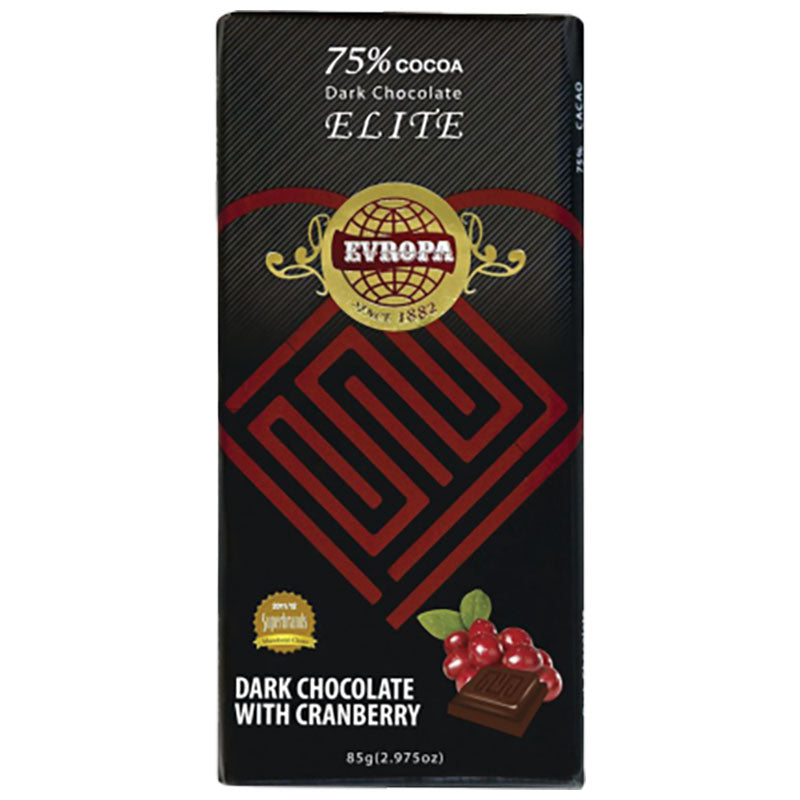 EVROPA Elite Chocolate Bar Cranberry 3 oz / 85 g