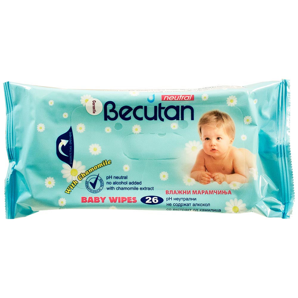 ALKALOID Becutan Baby Wipes with Chamomile 27-pack