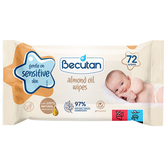 ALKALOID Becutan Baby Wipes with Almond 72-pack