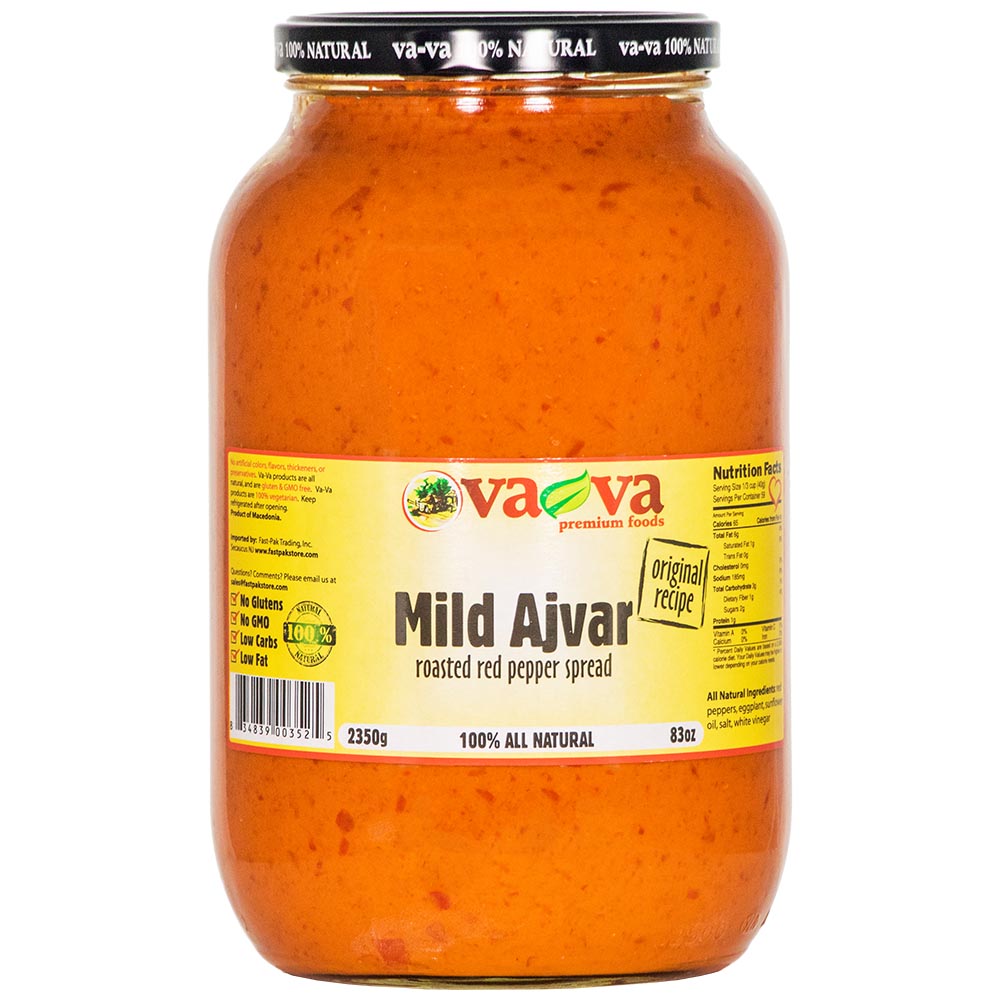 VA-VA Original Ajvar Mild Roasted Pepper Spread 2,350g FAMILY/BULK Size