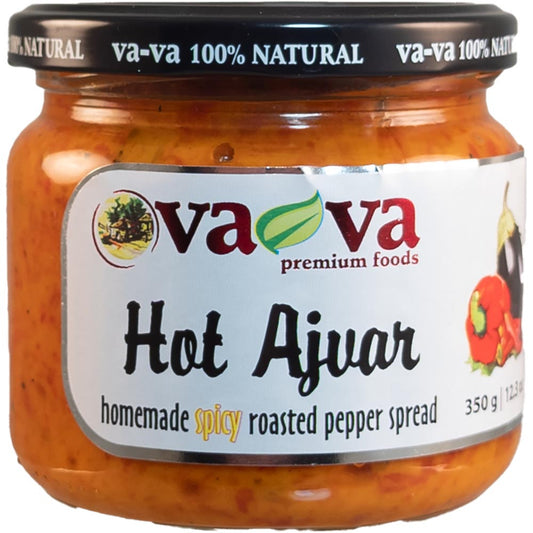 VA-VA Home Made Ajvar Hot Roasted Pepper Spread 350g/12.3oz