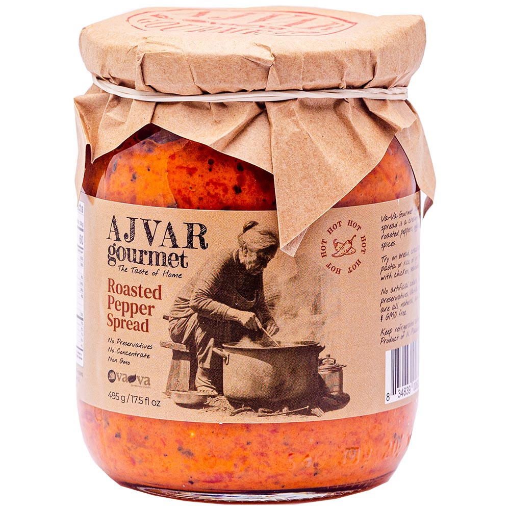 VA-VA GOURMET Home Made Ajvar Hot 495g/17.46oz x 12