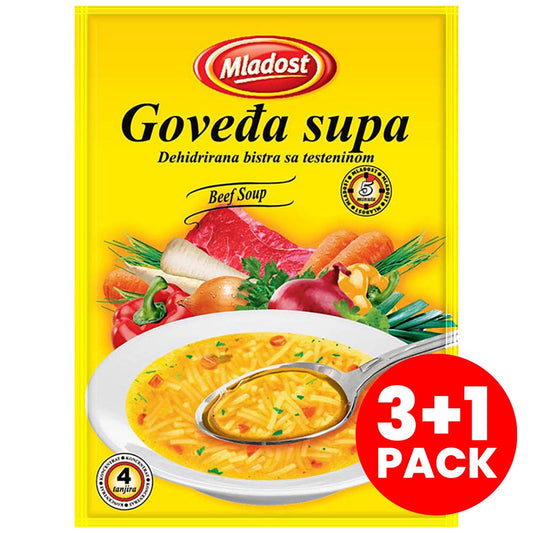 MLADOST Beef Soup 3+1 pack 260g/9.17oz