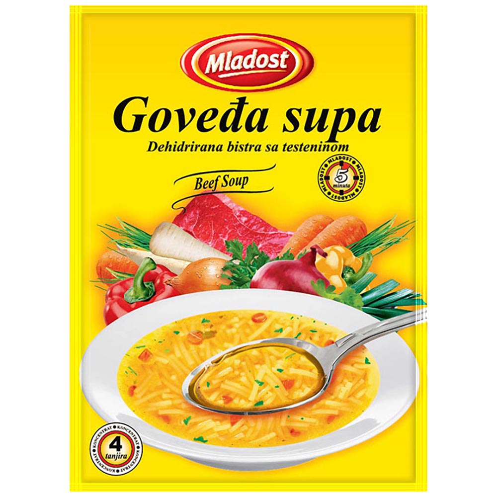 MLADOST Beef Soup 65g – FAST PAK