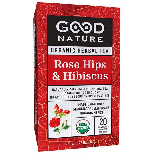 GOOD NATURE Organic Rose Hip & Hibiscus Tea (20x2.5g) 1.76oz