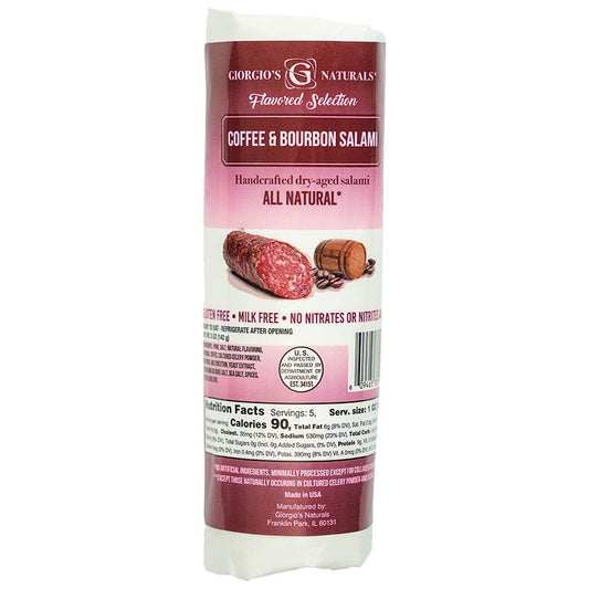 GIORGIO'S NATURAL Coffee & Bourbon Salami 5oz x 12