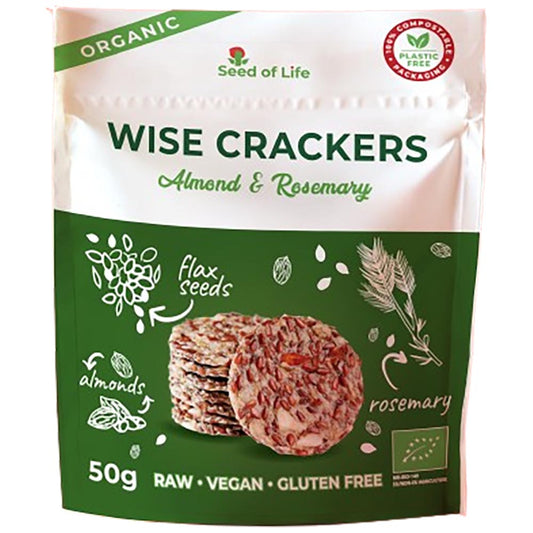 SEED OF LIFE Wise Crackers - Almonds and Rosemary 50g