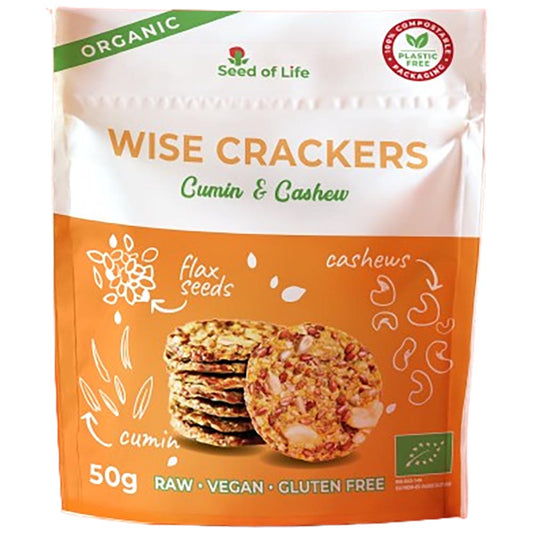 SEED OF LIFE Wise Crackers - Cashew Nut & Cumin 50g