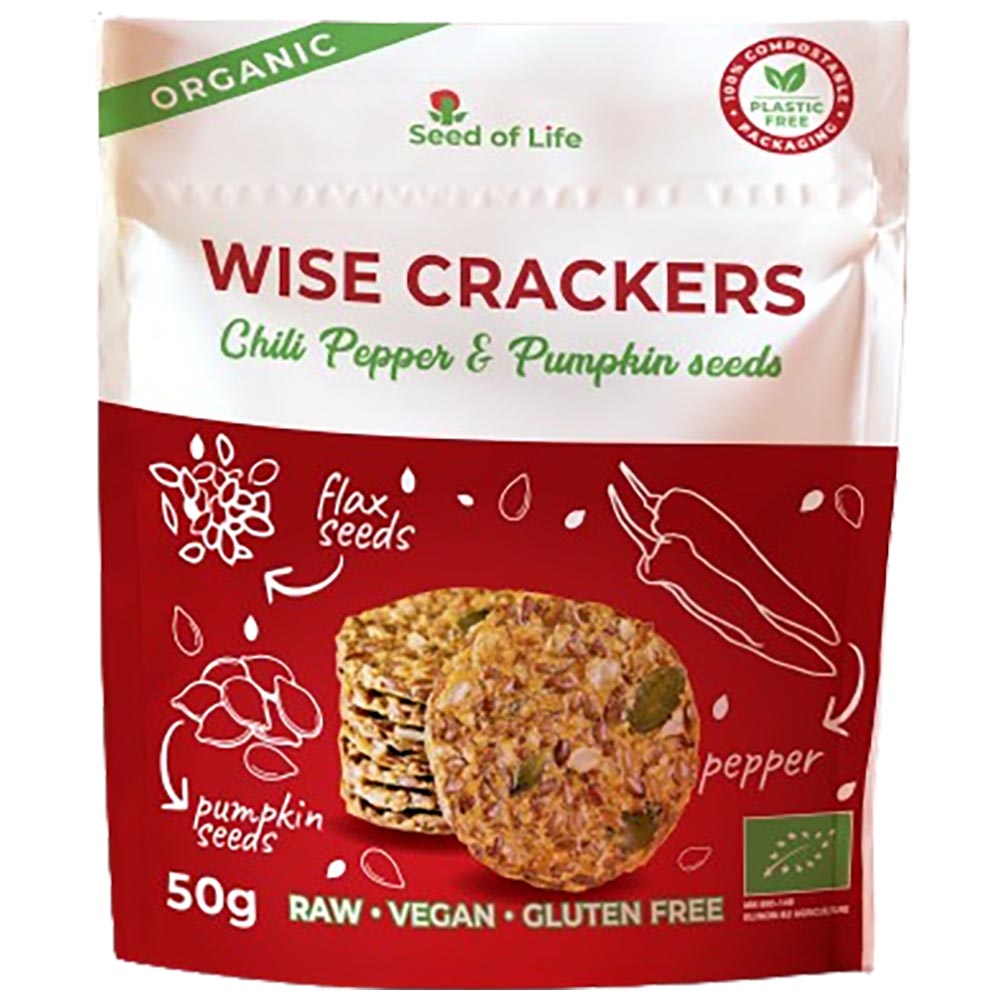 SEED OF LIFE Wise Crackers - Pepper and Pumpkin Seeds 50g