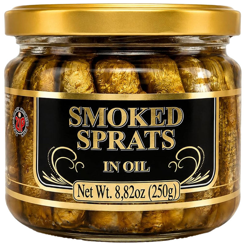 RIGA GOLD Smoked Sprats in Oil (glass) 250g