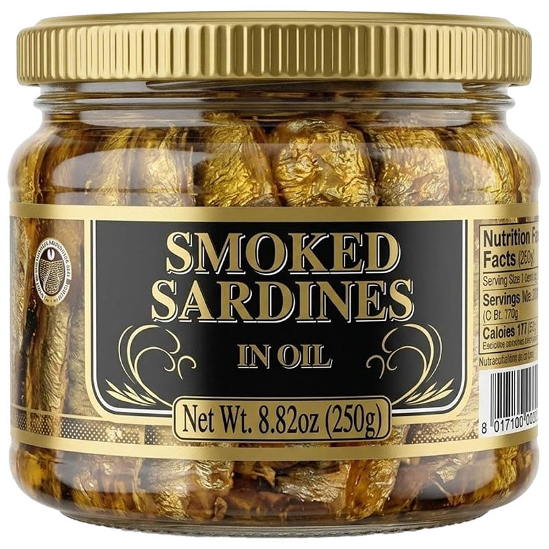 RIGA GOLD Smoked Sardines in Oil (glass) 250g