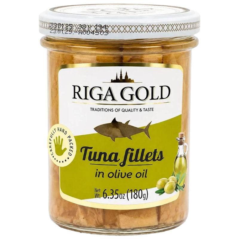 RIGA GOLD Tuna Fillet in Olive Oil (glass) 180g