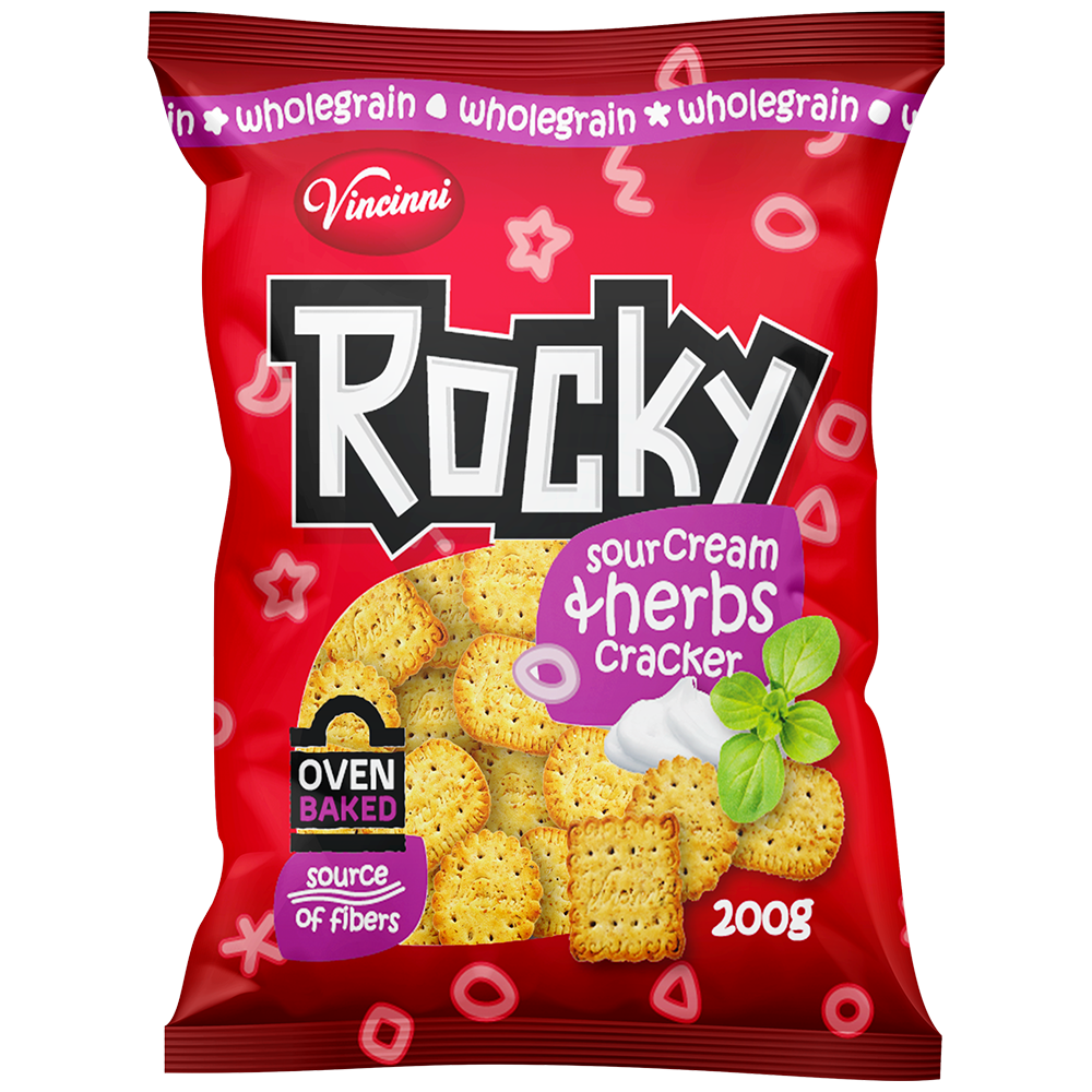 ROCKY Sour Cream & Herbs Cracker 200g / 7.05oz