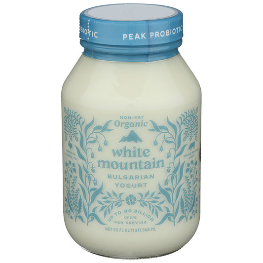 WHITE MOUNTAIN Yogurt BG Non Fat Glass ORG 32 oz