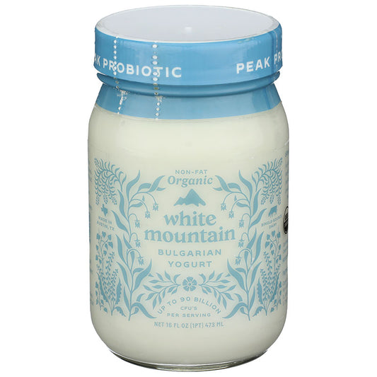 WHITE MOUNTAIN Yogurt BG Non Fat Glass ORG 16 oz