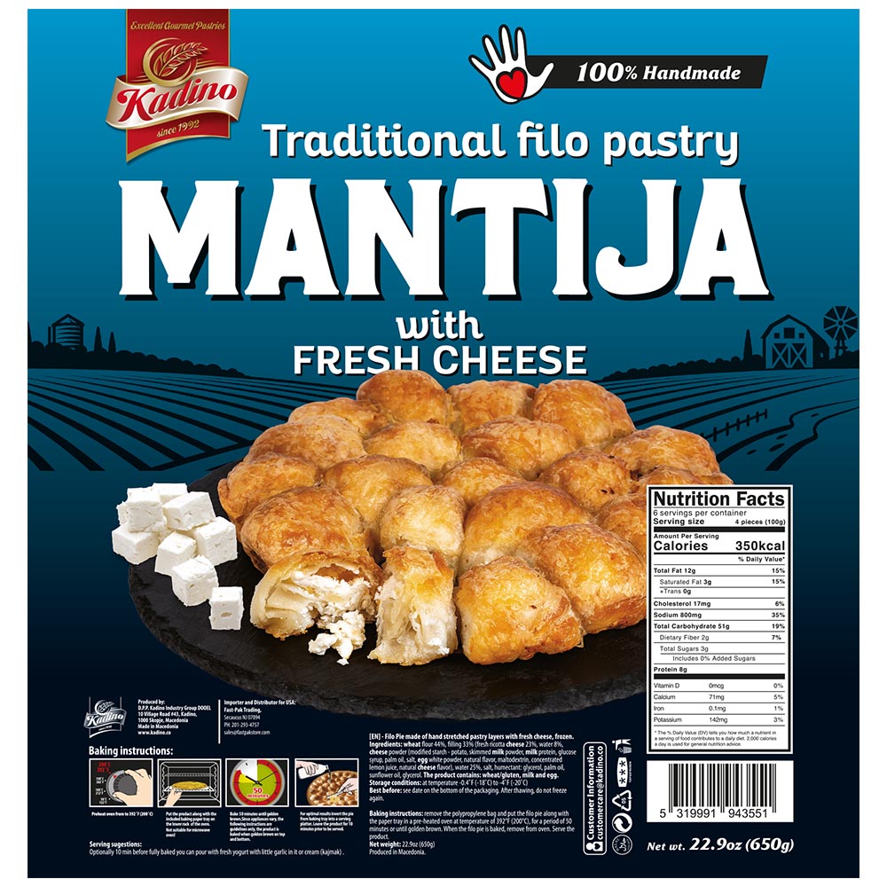 KADINO Mantii-Filo Bun w.Cheese 650g/23oz (Pastry Balls)