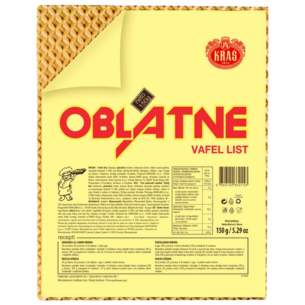 KRAS -Oblatne- Wafer Sheets 150g