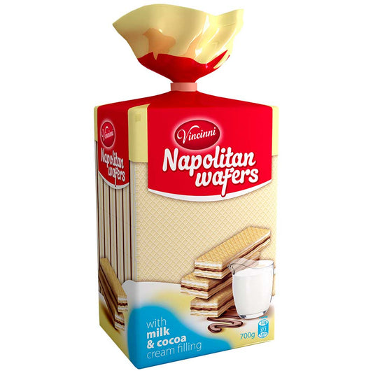 VINCINNI Napolitan Wafers - Milk & Cocoa 700g