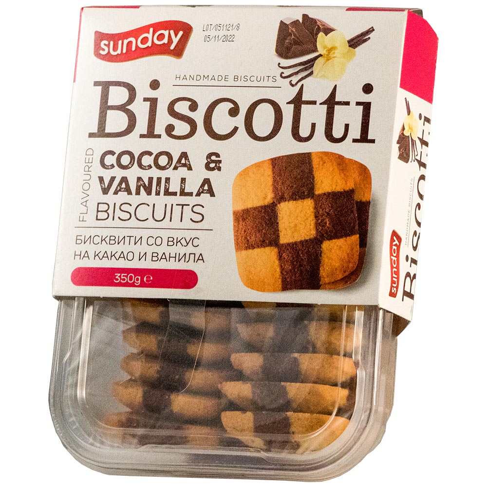 SUNDAY Biscotti - Vanilla and Cocoa - 350g / 12.4oz