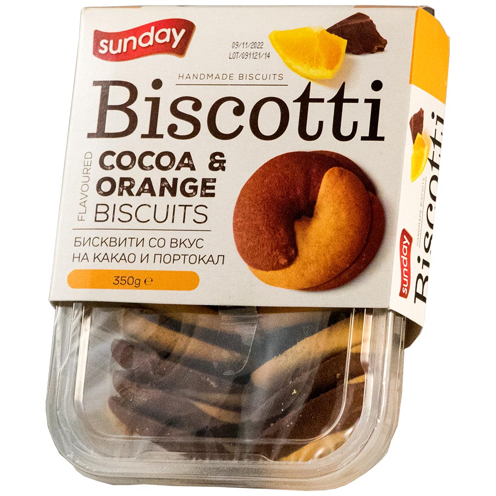 SUNDAY Biscotti - Cocoa and Orange - 350g / 12.4oz