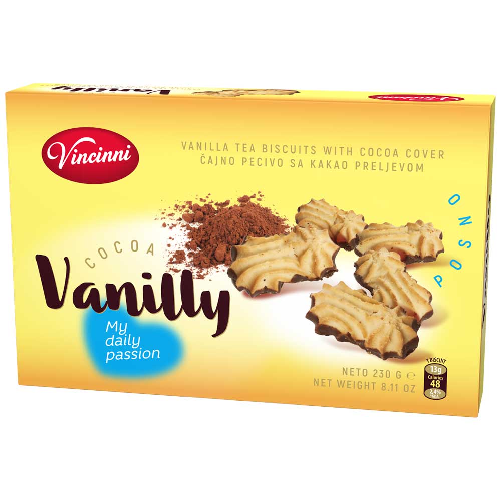 VINCINNI Cocoa Vanilly - Tea Biscuits with Chocolate - 230g / 8.1oz