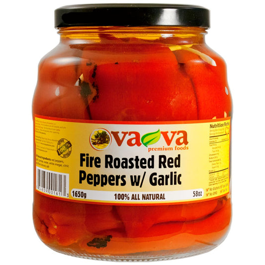 VA-VA Fire Roasted Red Peppers w/ Garlic 1650g/58oz