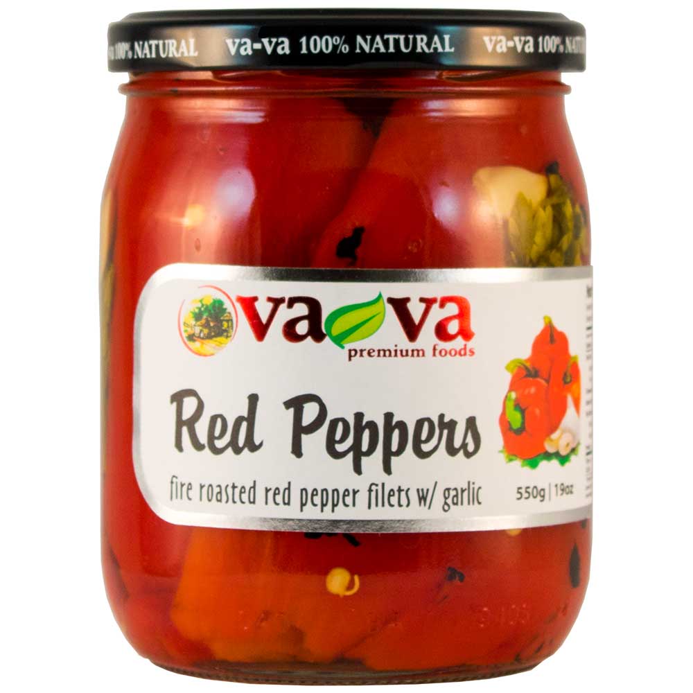 VA-VA Fire Roasted Red Peppers w/ Garlic 550g/19oz