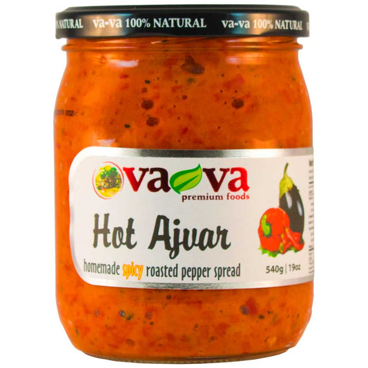 VA-VA Home Made Ajvar Hot Roasted Pepper Spread 520g/19oz