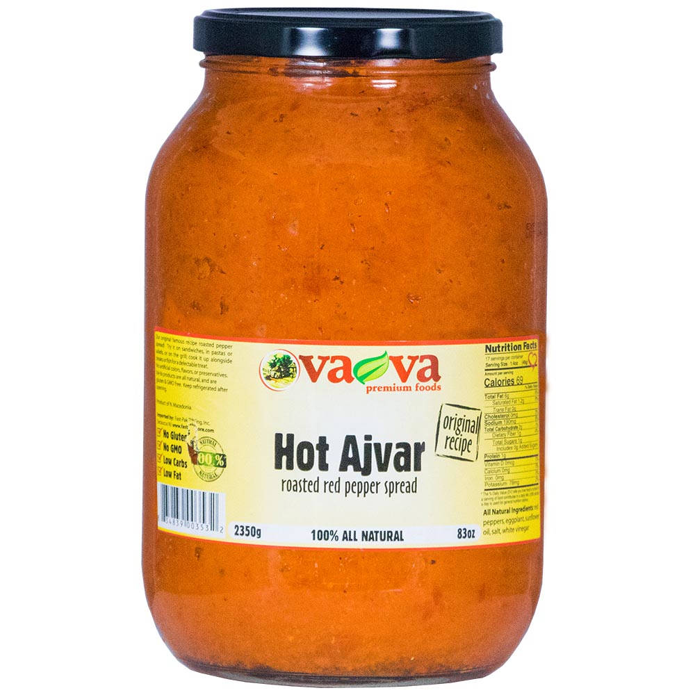 VA-VA Original Ajvar HOT Roasted Pepper Spread 2.350g FAMILY/BULK Size