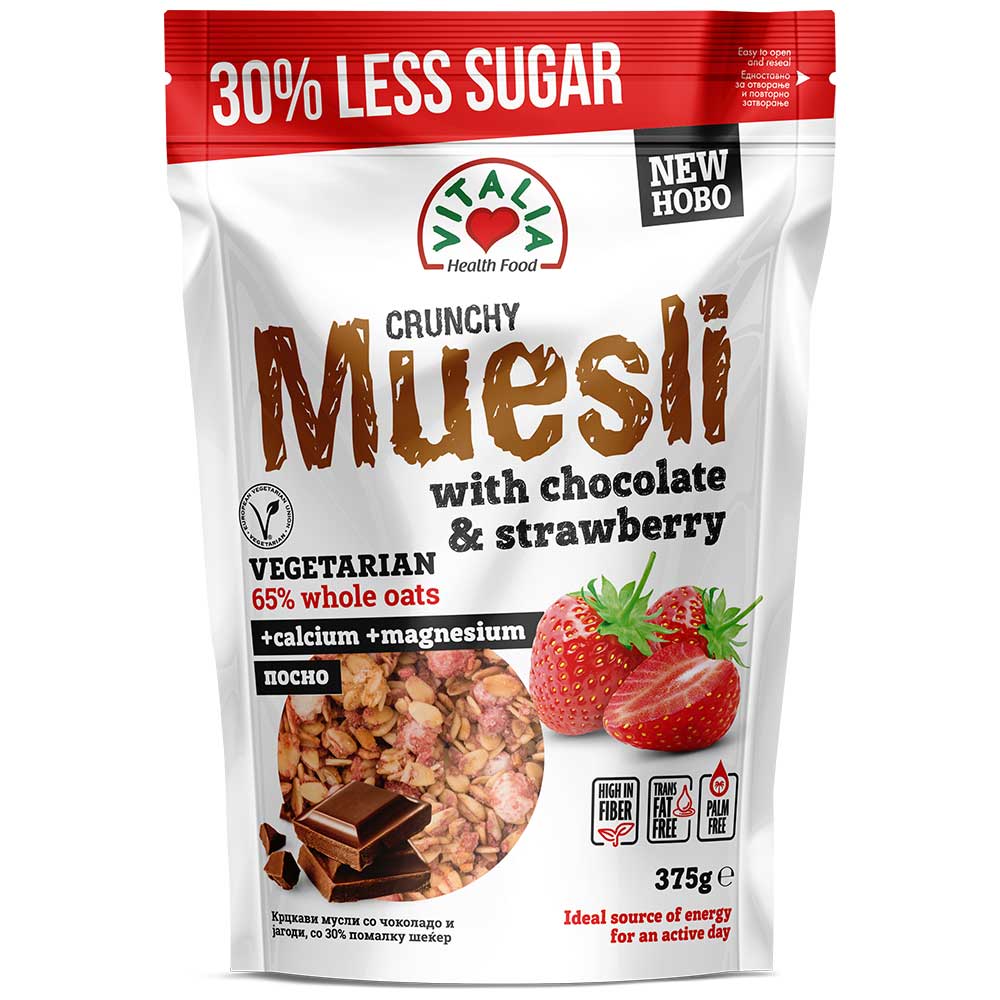 VITALIA Crunchy Muesli Strawberry & Chocolate 375g/13oz