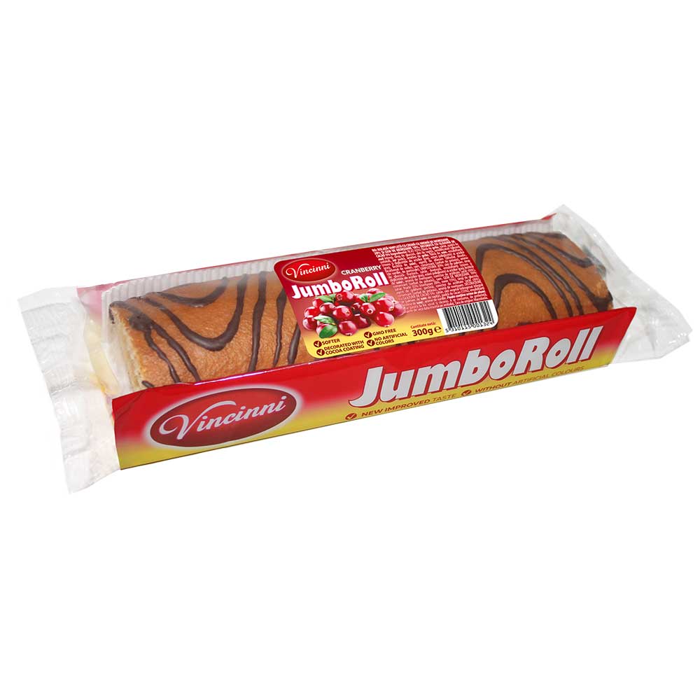 VINCINNI Jumbo Swiss Roll Cranberry 300g/10.5oz