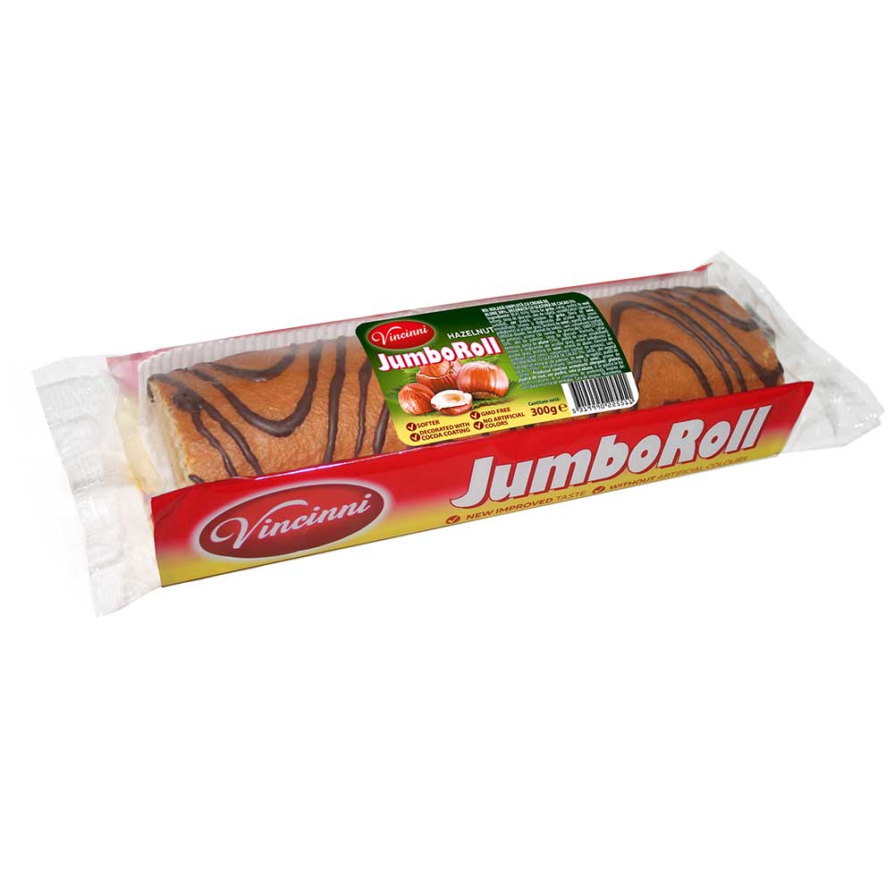 VINCINNI Jumbo Swiss Roll Hazelnut 300g/10.5oz