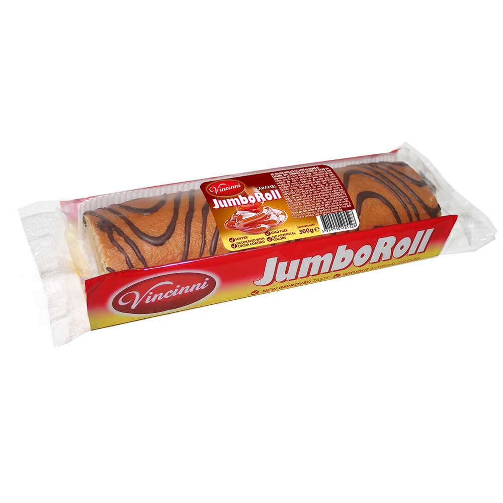 VINCINNI Jumbo Swiss Roll Caramel 300g/10.5oz