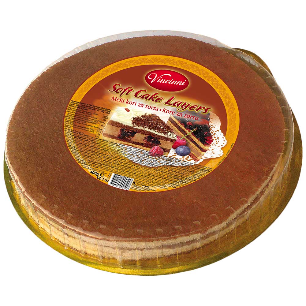 VINCINNI Round Soft Cake Layers (Dark) 400g/14oz