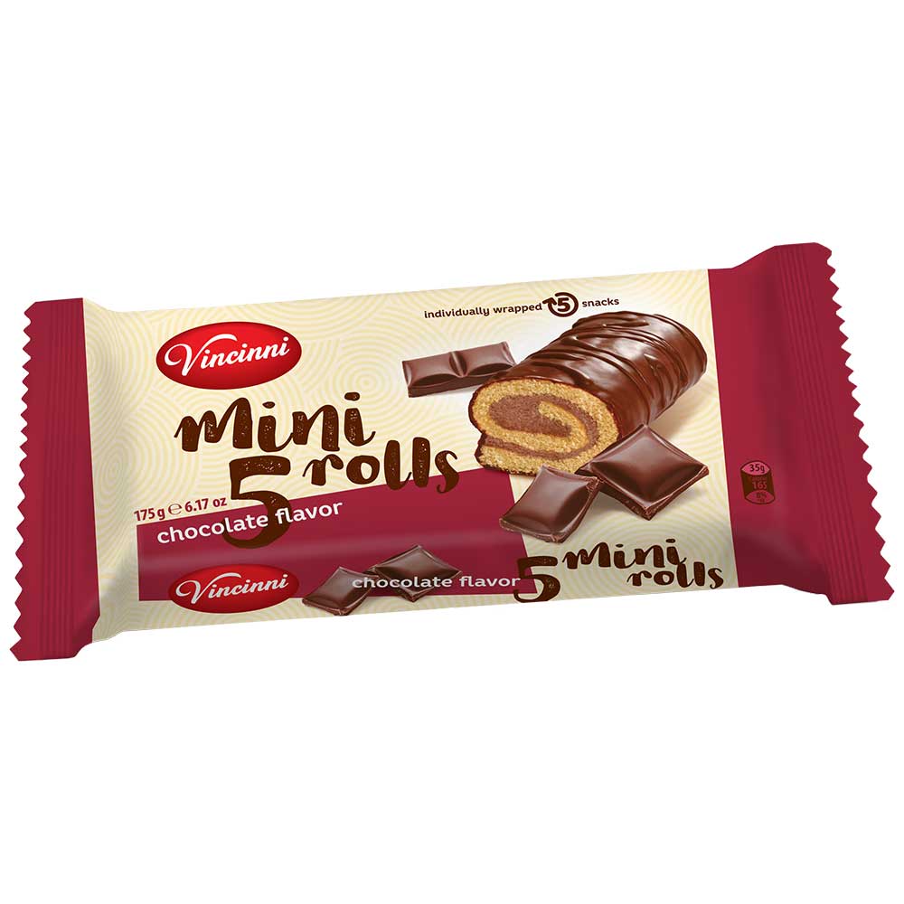 VINCINNI Mini Rolls - Chocolate 175g (5 pack)