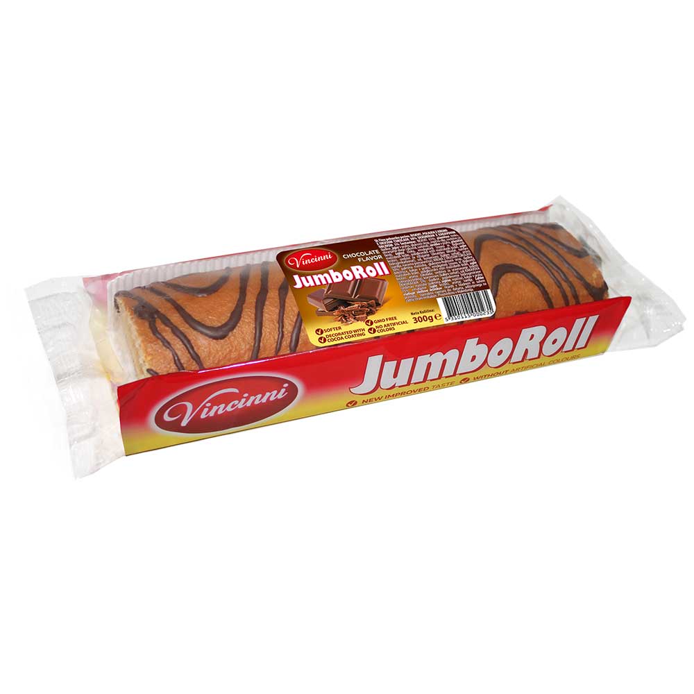 VINCINNI Jumbo Swiss Roll Chocolate 300g/10.5oz